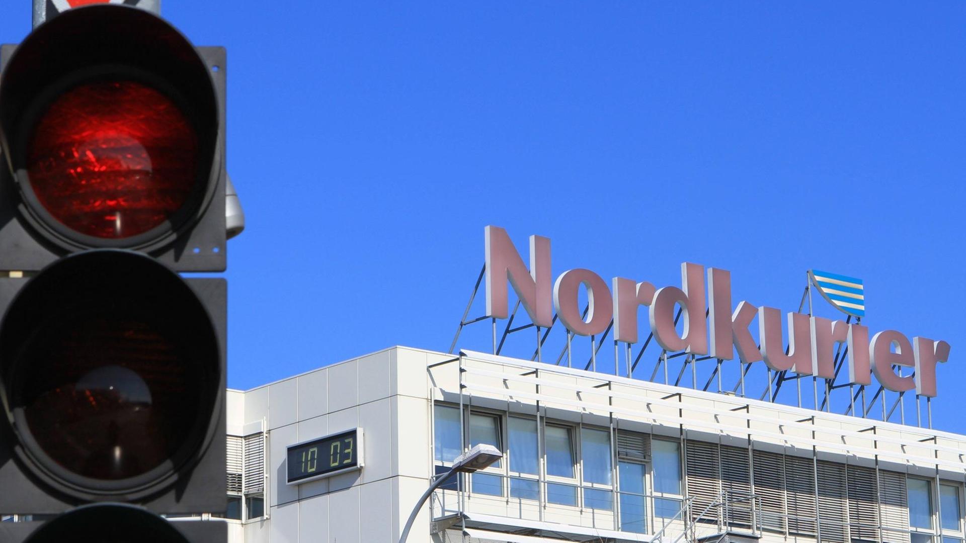 Blick auf ein Gebäude der Verlagsgruppe Nordkurier aim März 2014 auf dem Datzeberg in Neubrandenburg