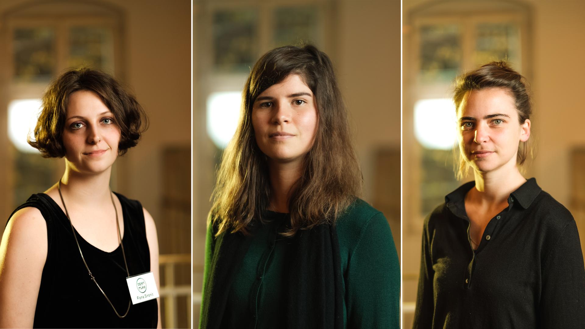 Collage mit Porträts der drei Gewinnerinnen des Open Mike 2019.