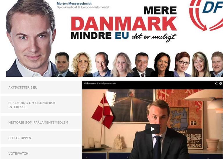 Internetseite des dänischen Populisten Messerschmidt