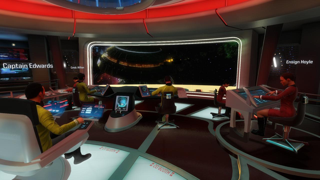 Ein Blick auf die Brücke der U.S.S. Aegis aus dem Virtual Reality Computerspiel Star Trek Bridge Crew (Bild: Ubisoft / Star Trek Bridge Crew)