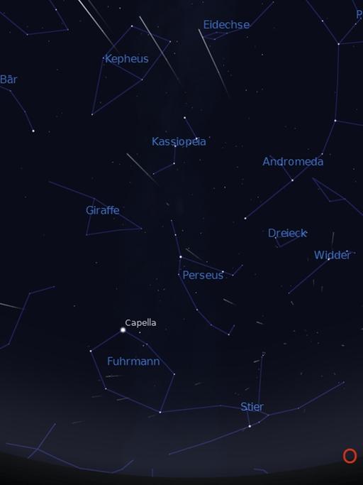 Das Sternbild Perseus steht gegen 2 Uhr früh am Osthimmel