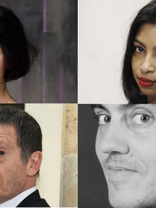 Laurence Tardieu, Shumona Sinha, Sylvain Prudhomme und Hedi Kaddour (Collage im Uhrzeigersinn)