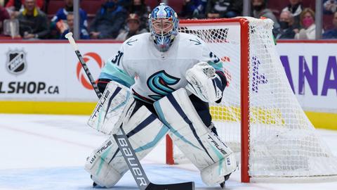 Eishockey-Goalie Philipp Grubauer von den Seattle Kraken.