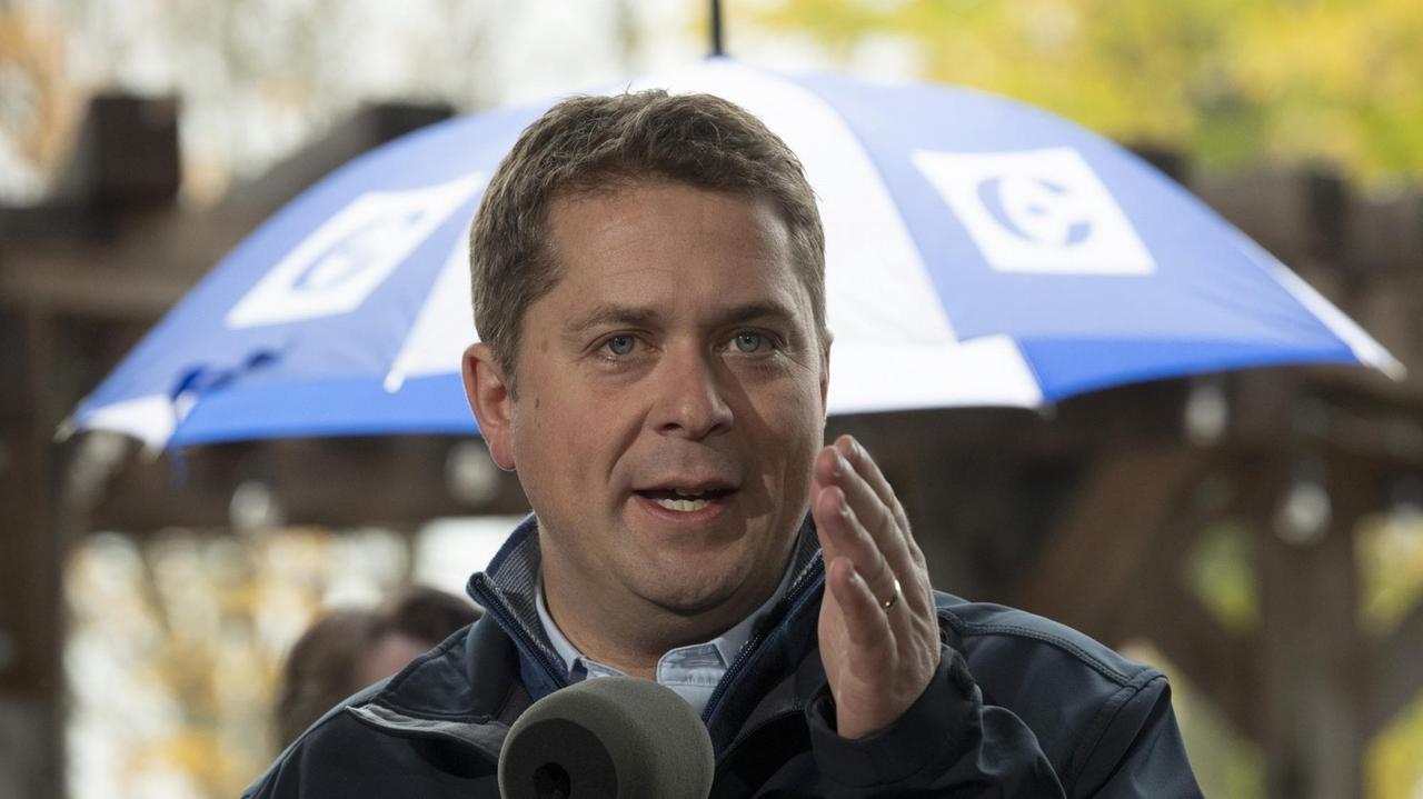 Der Führer der kanadischen Konservativen, Andrew Scheer, auf Wahlkampftour in Fredericton.