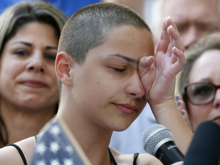 Emma Gonzalez bei einer Demonstration in Florida