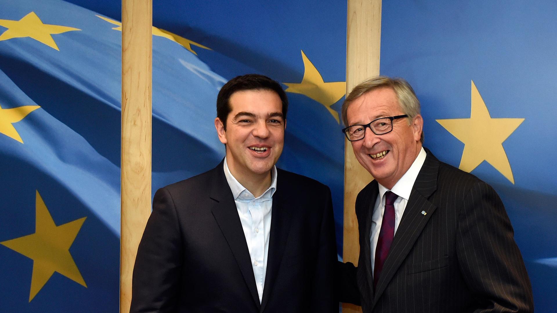 Der griechische Ministerpräsident Alexis Tsipras und EU-Kommissionspräsident Jean-Claude Juncker.