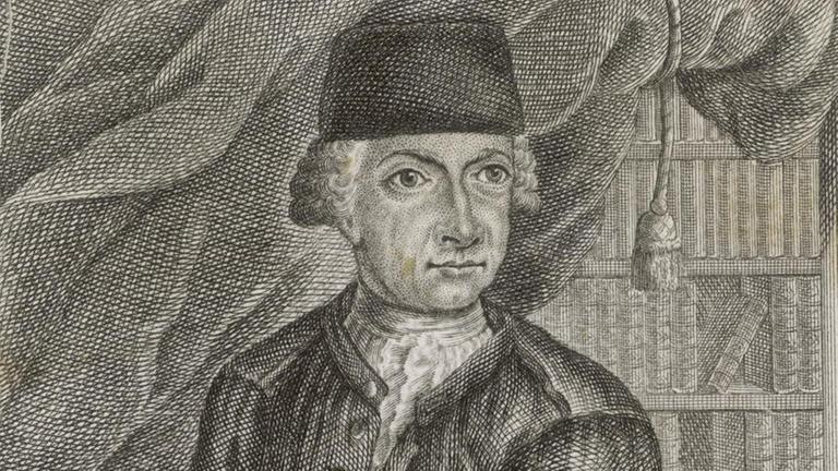 Johann Gottlob Lehmann (1719 - 1767), Naturforscher und Wegbereiter der modernen Geologie, in einem zeitgenössischen Kupferstich
