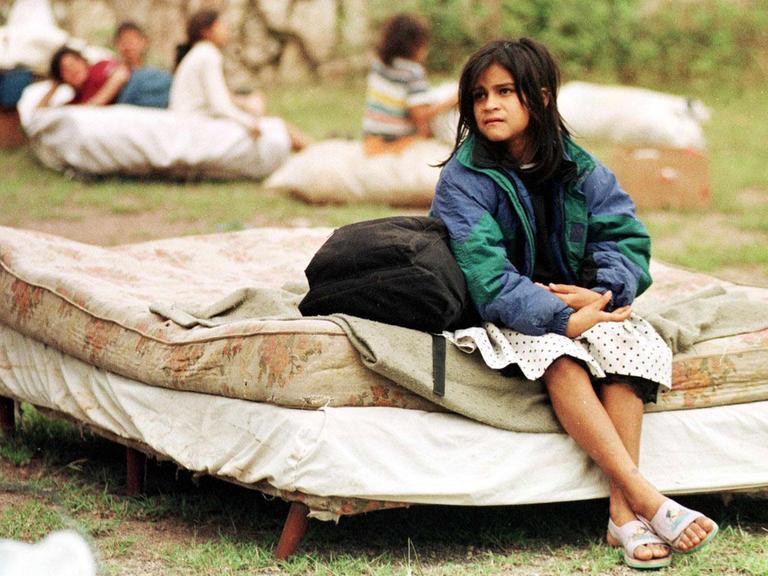 Ein Mädchen in einem Flüchtlingslager in Tegucigalpa, der Hauptstadt von Honduras.