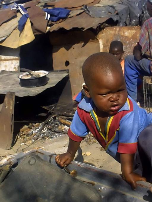 Ein Slum in Simbwabwe.