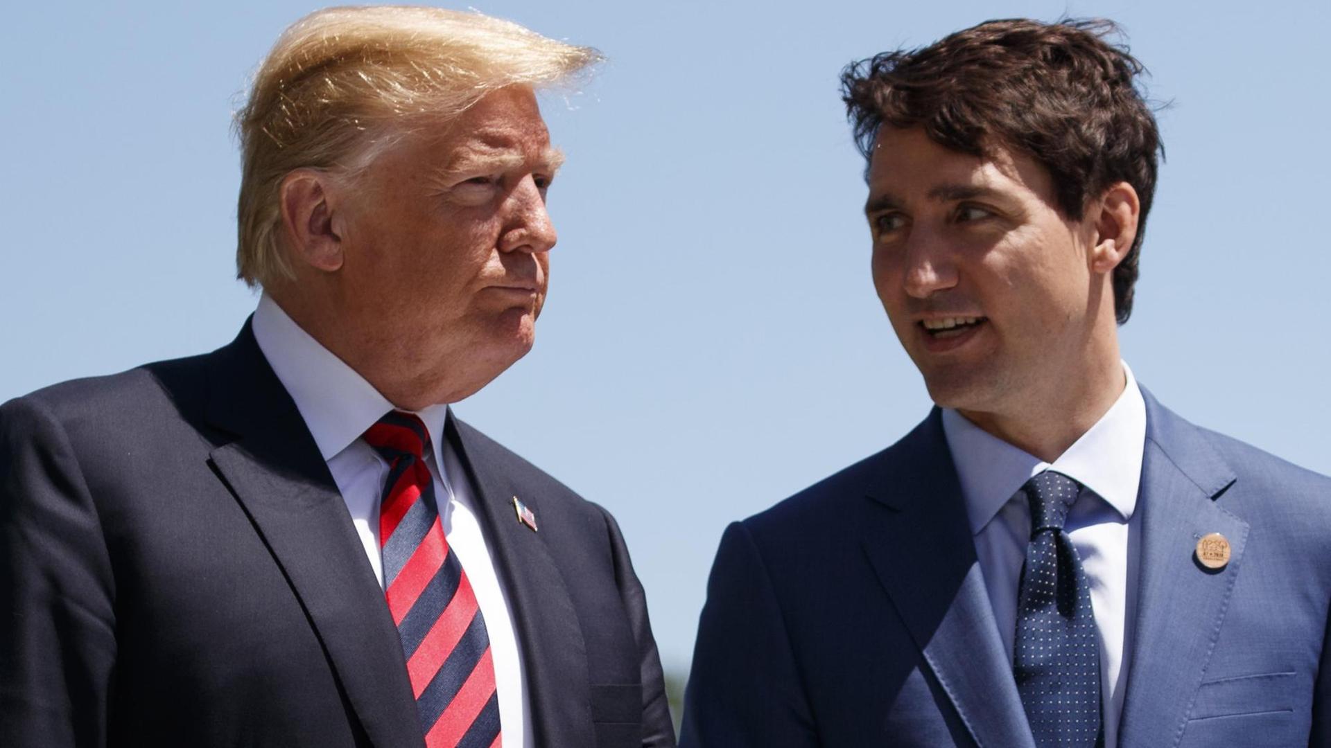 Der amerikanische Präsident Trump und der kanadische Regierungschef Trudeau