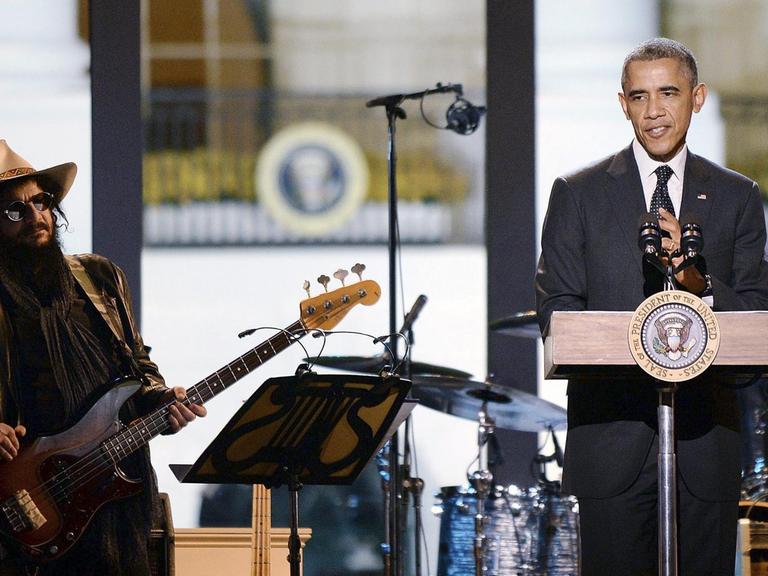 Obama und die Musik(er): ein eigenes Kapitel in seiner Amtszeit als US-Präsident, hier ein Konzert im Weißen Haus 2014.