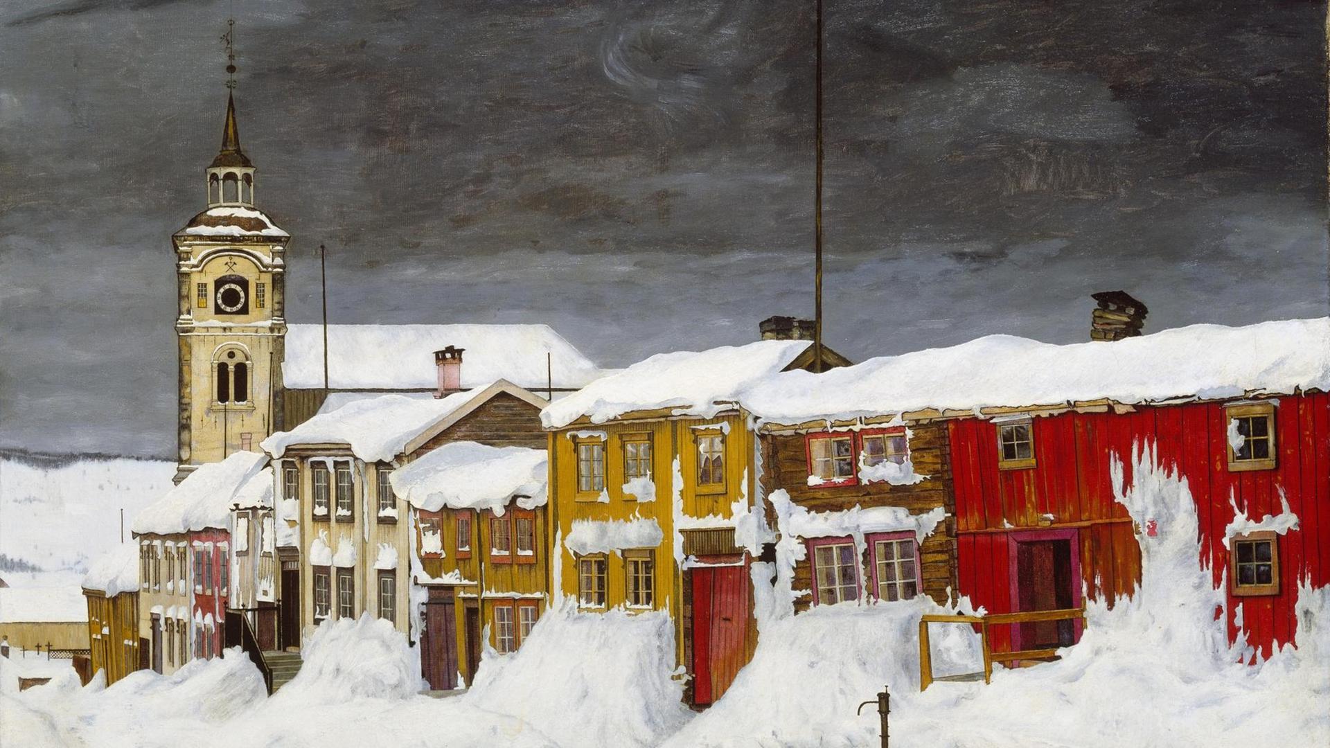 Harald Sohlbergs "Straße in Røros im Winter" von 1903