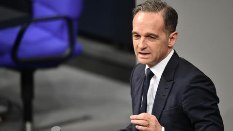 Bundesaußenminister Heiko Maas (SPD) spricht bei der Debatte im Bundestag über den Haushalt des Auswärtigen Amtes 2020.