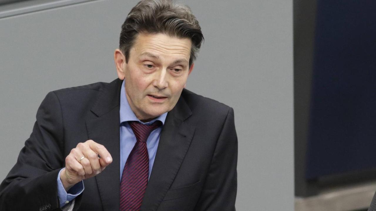 Der SPD-Außenpolitiker Rolf Mützenich im Bundestag