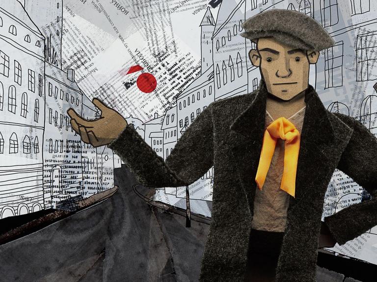 Der Dichter Vladimir Mayakovsky - dargestellt im Dokumentarfilm "1917 – Der wahre Oktober" von Katrin Rothe
