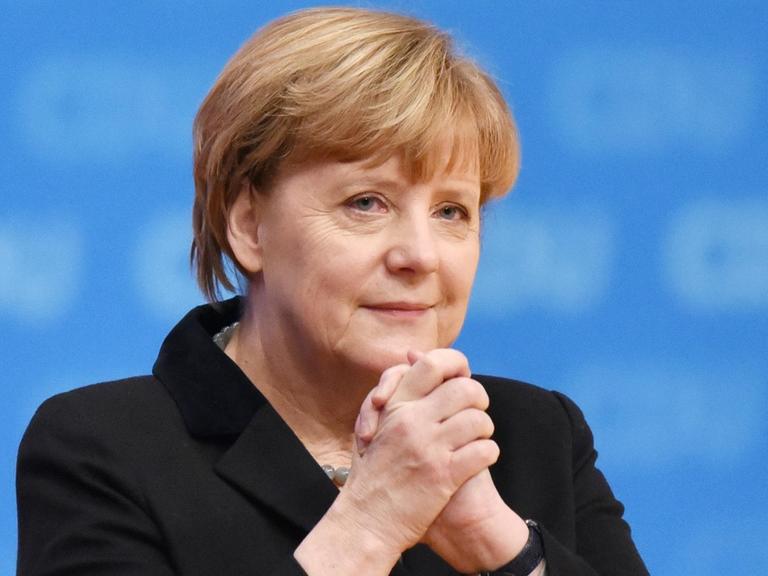 Die CDU-Bundesvorsitzende Angela Merkel auf dem Bundesparteitag in Karlsruhe.