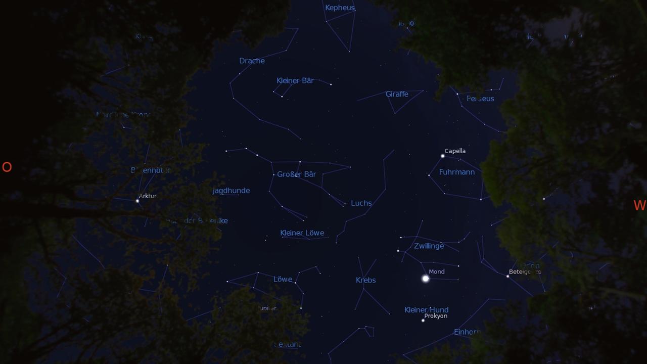 Der Große Wagen steht in den frühen Abendstunden fast im Zenit Der Große Wagen steht in den frühen Abendstunden fast im Zenit