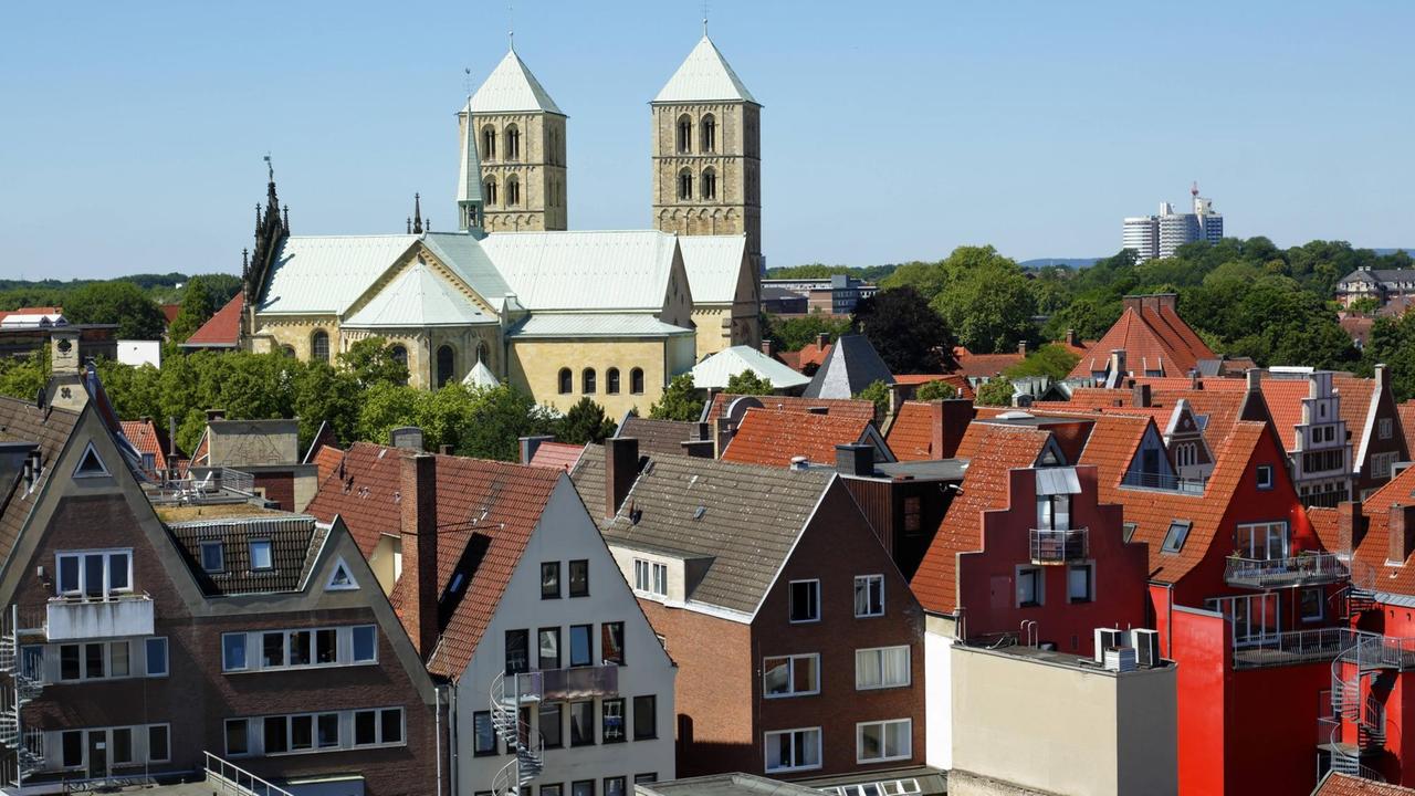 Stadtpanorama von Münster mit Blick auf den St. Paulus-Dom von Münster