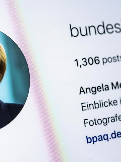 Blick auf den offiziellen Instagram-Account der Bundeskanzlerin.