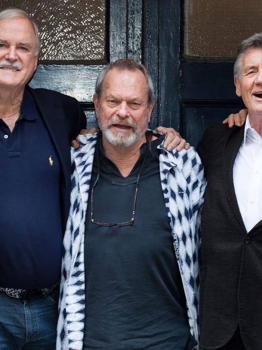 Die britische Komikergruppe Monty Python, (L-R) Eric Idle, John Cleese, Terry Gilliam, Michael Palin and Terry Jones