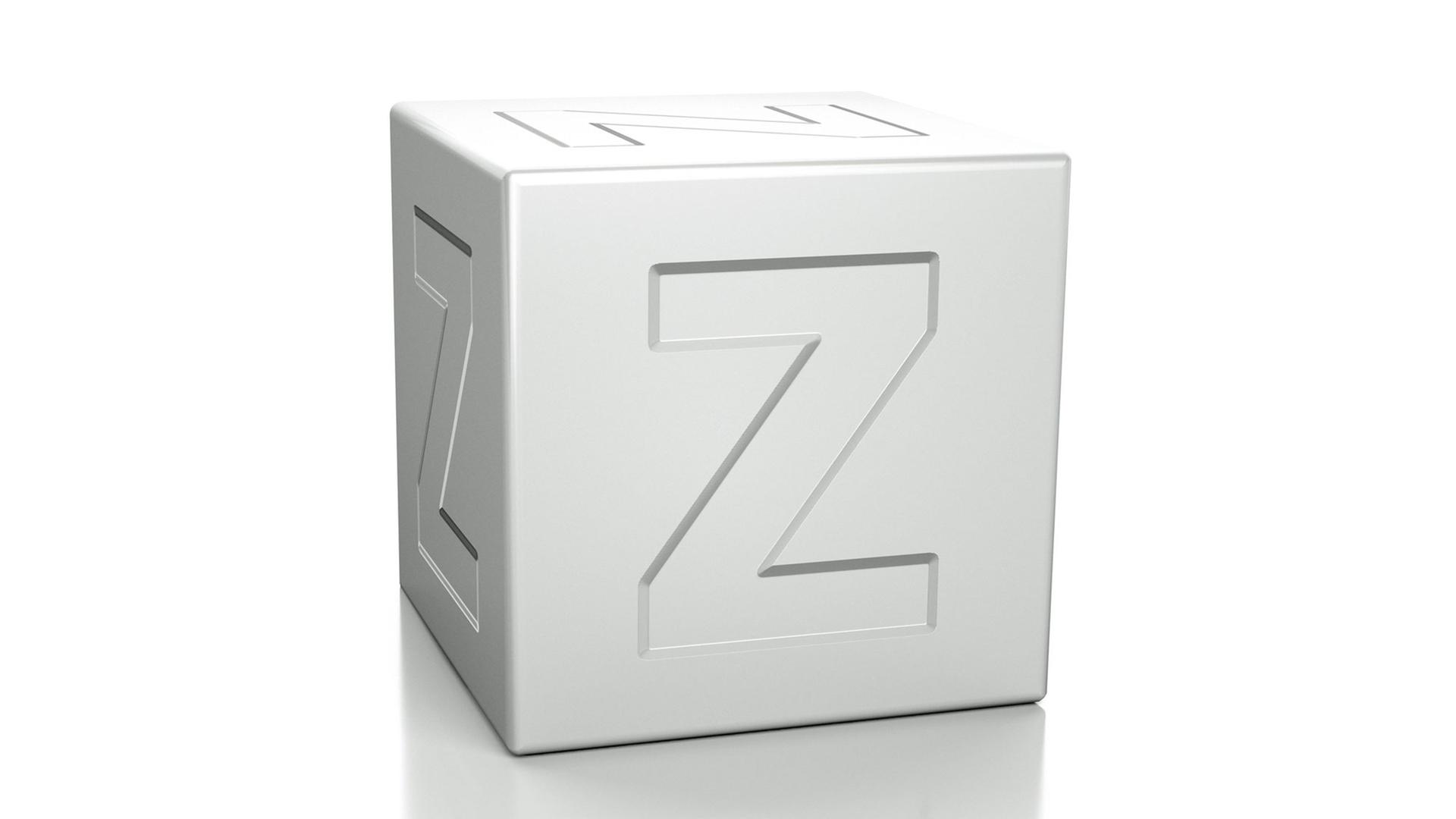 Der Buchstabe Z auf einem Würfel