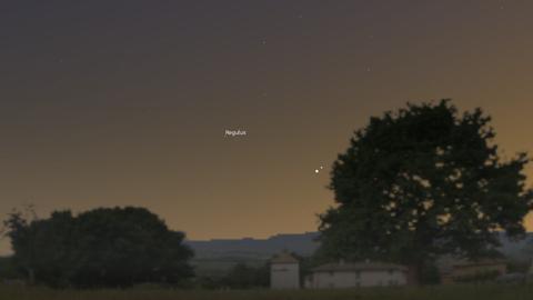 Jupiter und Venus am 1.7.2015 um 22:30 Uhr