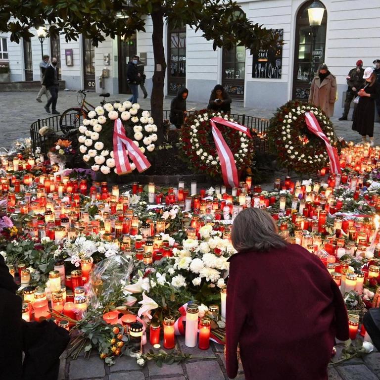 Gedenken an den Terroranschlag am 5.11.2020 in der Wiener Innenstadt, bei dem vier Menschen gestorben sind und mehr als 20 verletzt wurden