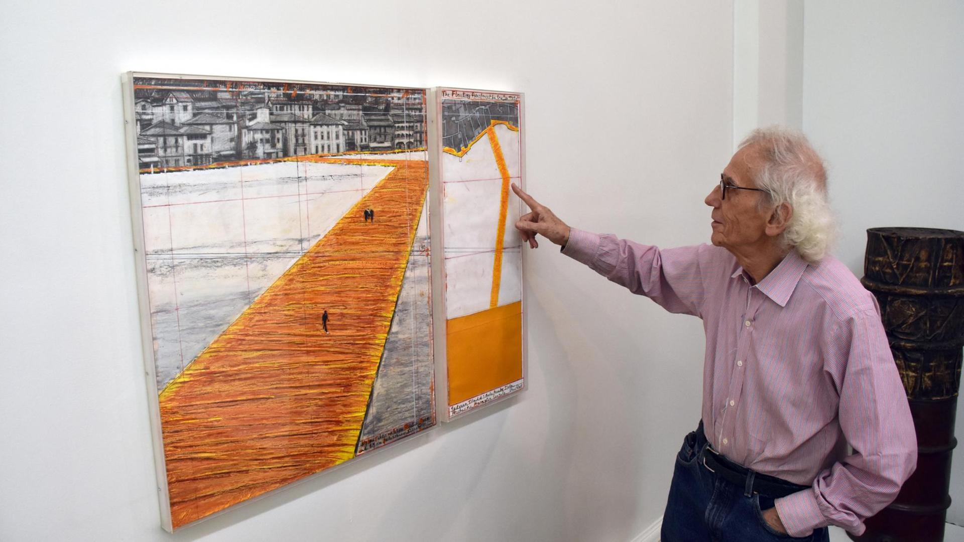 Der Künstler Christo in seinem Atelier in New York
