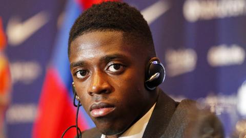 August 28, 2017 - Barcelona, Catalonia, Spain - Presentation of Ousmane Dembele as new player of the FC Barcelona Barca in Barcelona, on August 28, 2017. Presentation of Ousmane Dembele as new player of the PC Barcelona PUBLICATIONxINxGERxSUIxAUTxONLY - ZUMAn230 20170828_zaa_n230_049 Copyright: xJoanxVallsx August 28 2017 Barcelona Catalonia Spain presentation of Ousmane Dembele AS New Player of The FC Barcelona Barca in Barcelona ON August 28 2017 presentation of Ousmane Dembele AS New Player of The PC Barcelona PUBLICATIONxINxGERxSUIxAUTxONLY ZUMAn230 20170828_zaa_n230_049 Copyright xJoanxVallsx