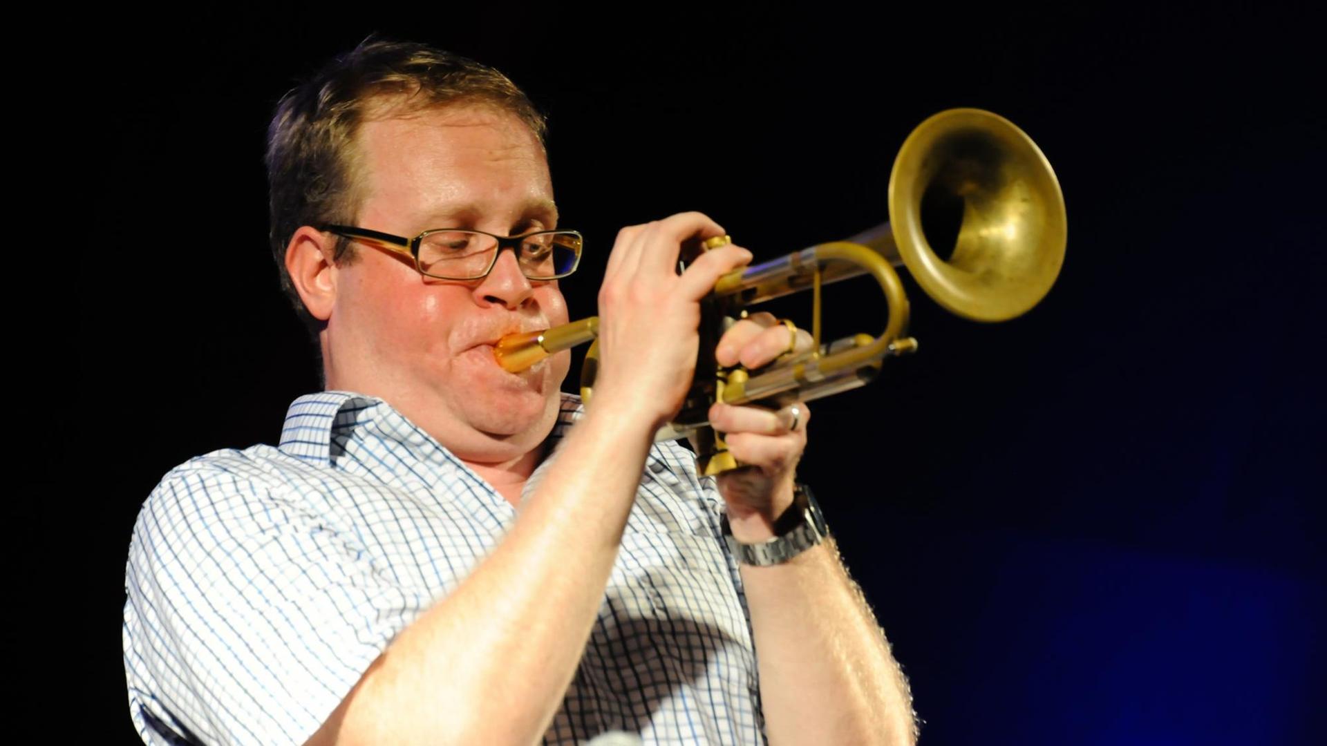 Der deutsche Jazztrompeter Axel Schlosser beim Jazzfestival Jazzbaltica 2015 am 04.07.2015 in Niendorf an der Ostsee.