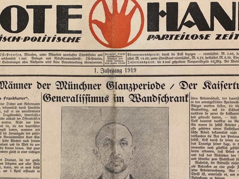 Titelseite der "Roten Hand", einer Münchener Revolutionszeitung von 1919
