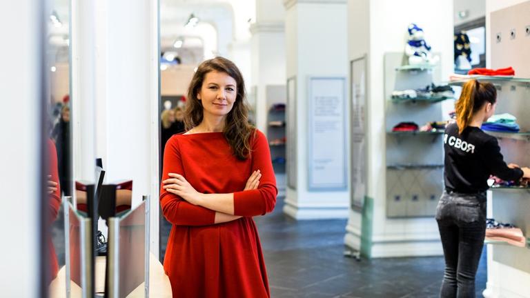 Anna Lukovkina, Inhaberin eines Kleidungsgeschäfts, in Kiew