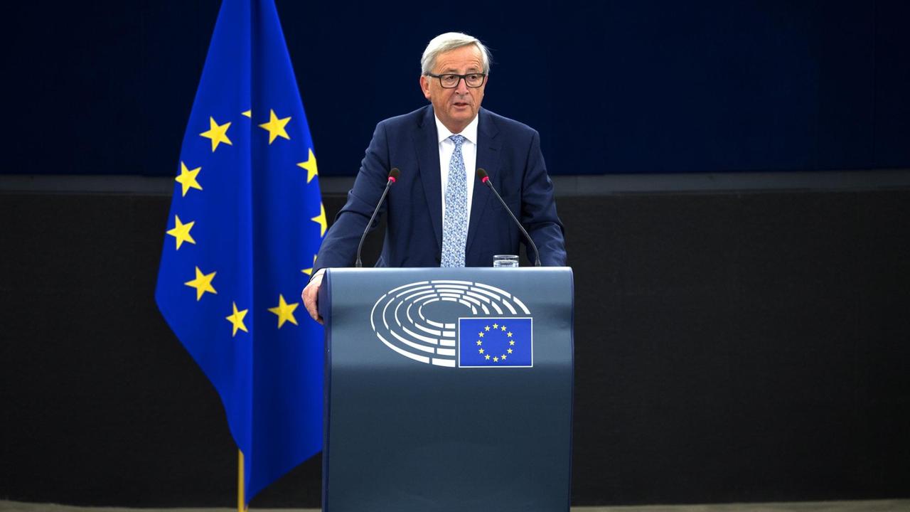 EU-Kommissionspräsident Jean-Claude Juncker während seiner Rede zur Lage der EU.