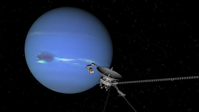 Vor 25 Jahren: Voyager 2 bei Neptun (Zeichnung)