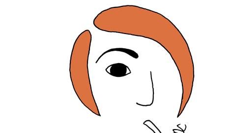 Ein gezeichnetes Selbstportrait von Katharina Greve