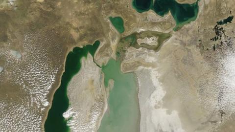 Aralsee - Das Satellitenfoto der NASA vom 14.04.2007