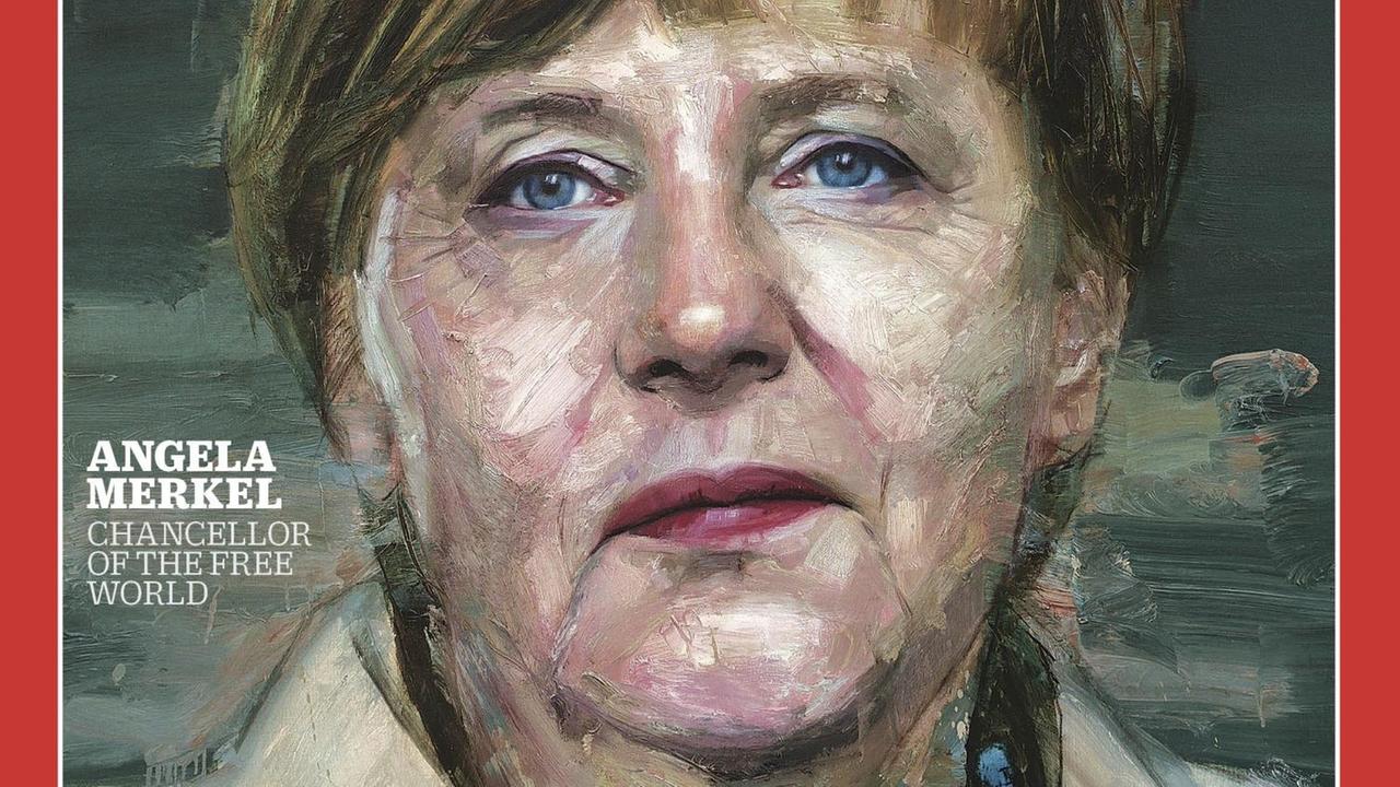 Bild von Angela Merkel im Stil klassisch gemalter Portraits politischer Führer 