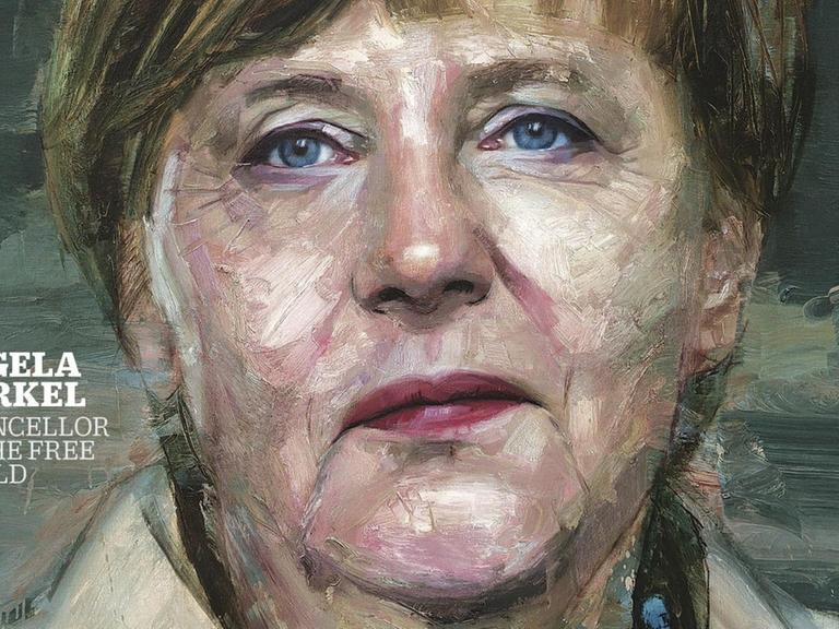 Bild von Angela Merkel im Stil klassisch gemalter Portraits politischer Führer 