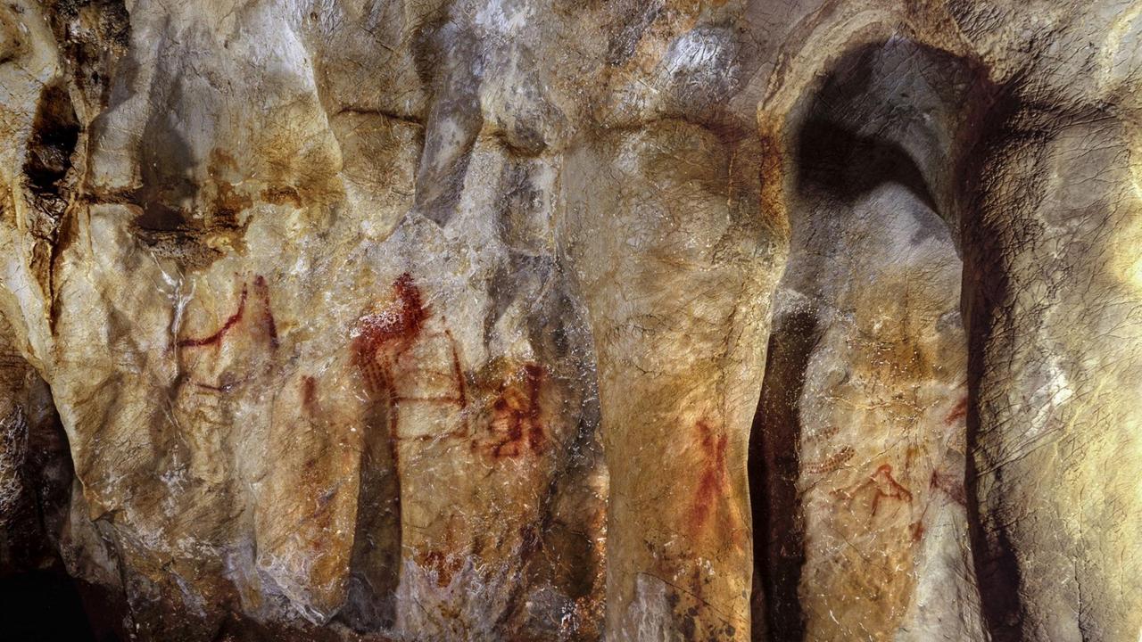 Die Malerei in der Höhle La Pasiega in Spanien stammt vom Neandertaler.