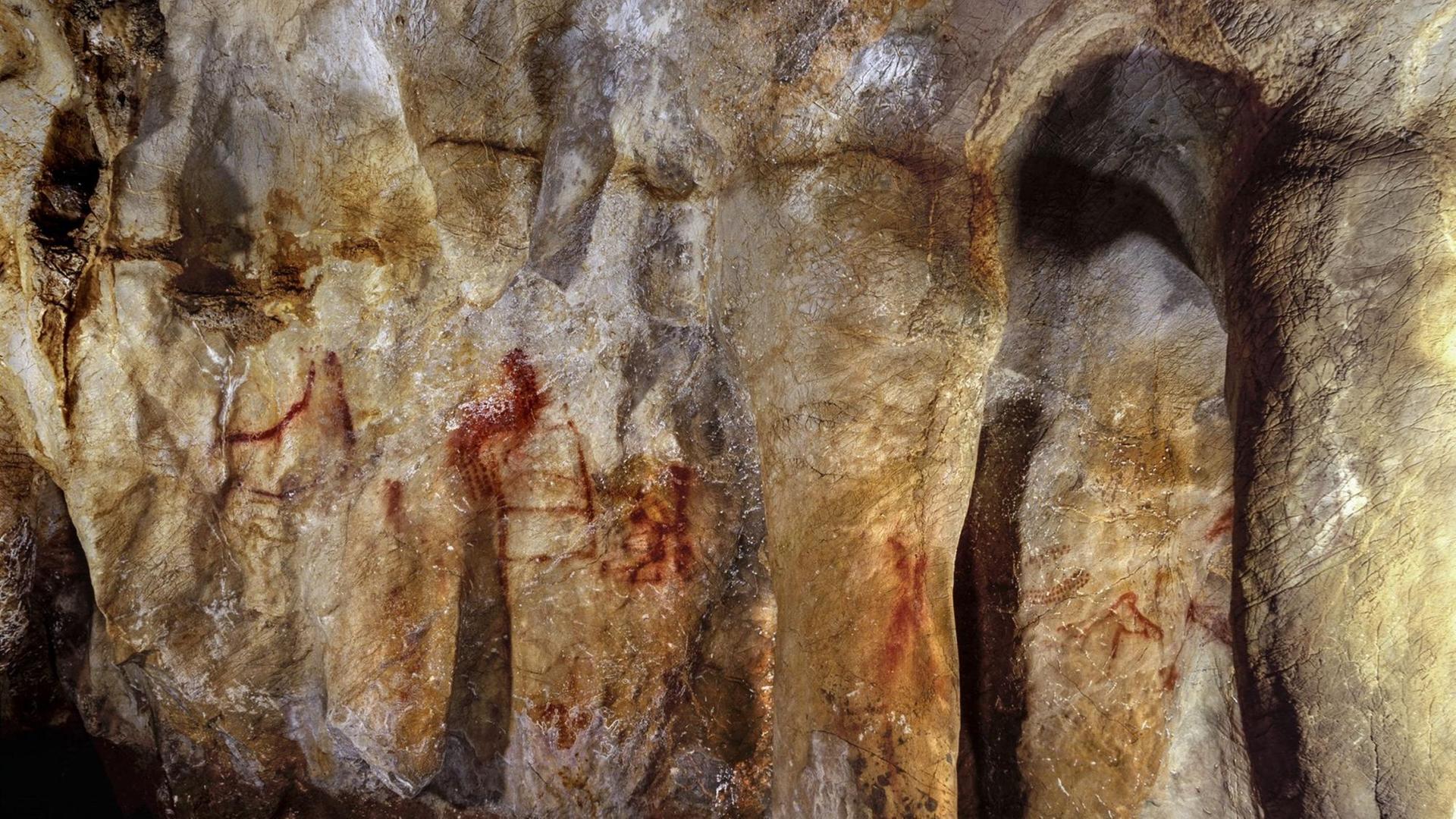 Die Malerei in der Höhle La Pasiega in Spanien stammt vom Neandertaler