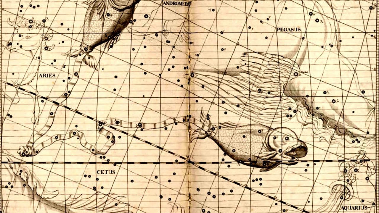 Das Sternbild Fische in einer historischen Darstellung