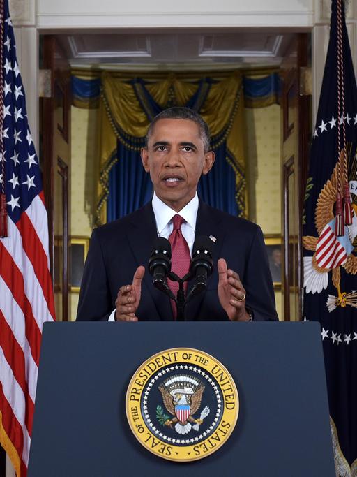 US-Präsident Barack Obama hält am 10. September 2014 im Weißen Haus in Washington eine Rede an die Nation.