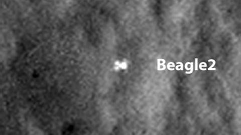 Beagle-2 auf dem Mars, beobachtet aus der Umlaufbahn