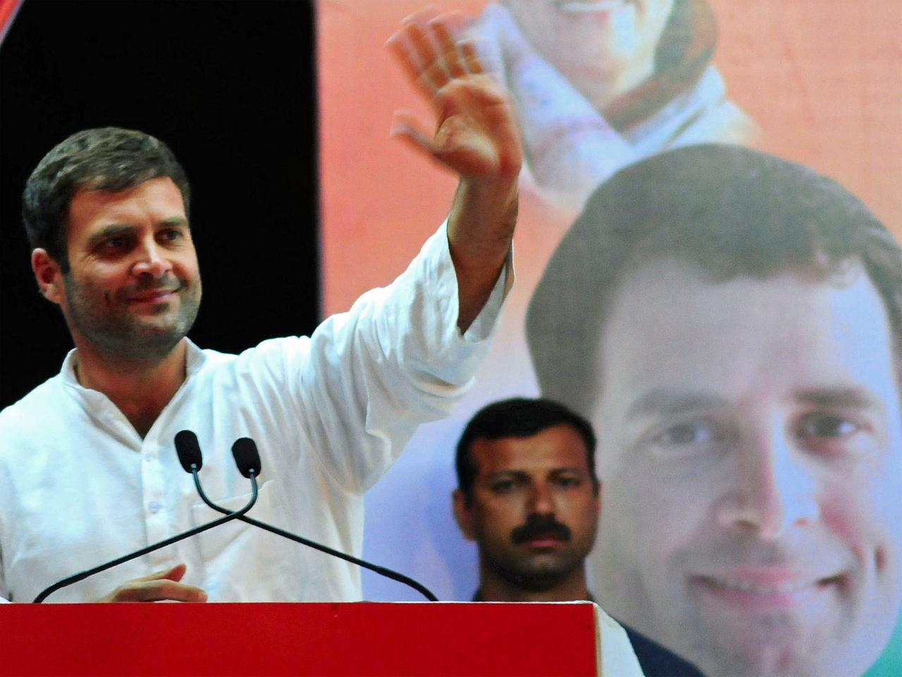 Rahul Gandhi, indischer Politiker und für die Kongresspartei Mitglied des indischen Parlaments (07.04.2014).