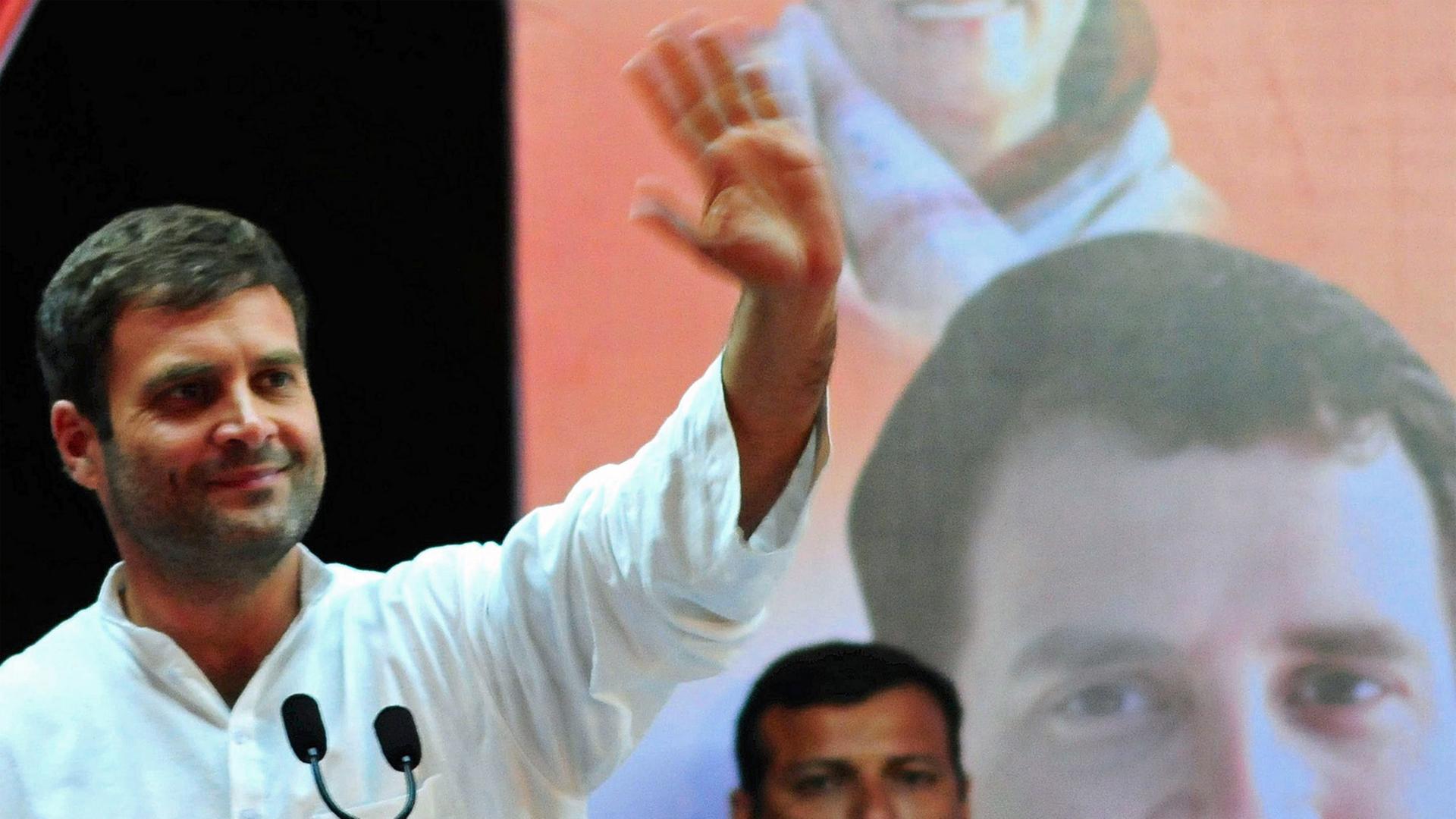 Rahul Gandhi, indischer Politiker und für die Kongresspartei Mitglied des indischen Parlaments (07.04.2014).