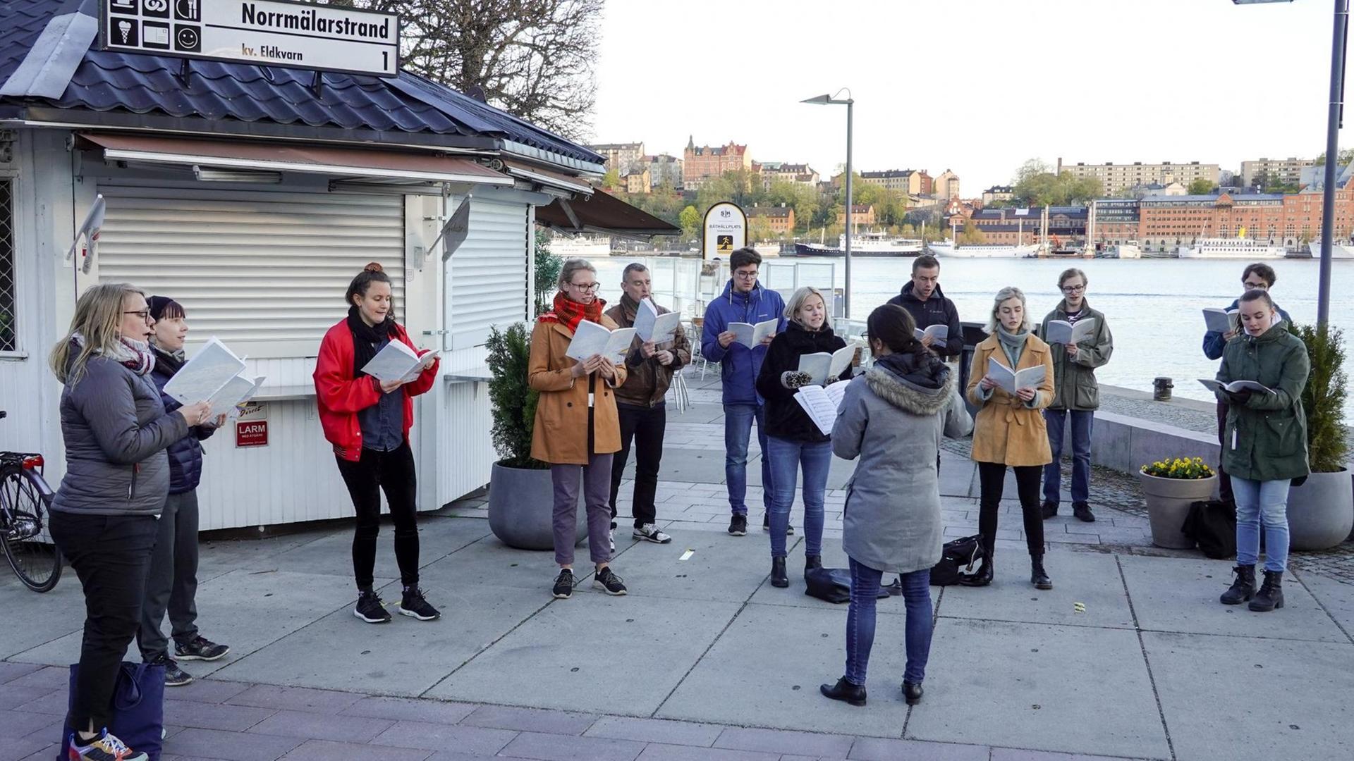 Chorsingen in Zeiten von Corona, Stockholm, Schweden