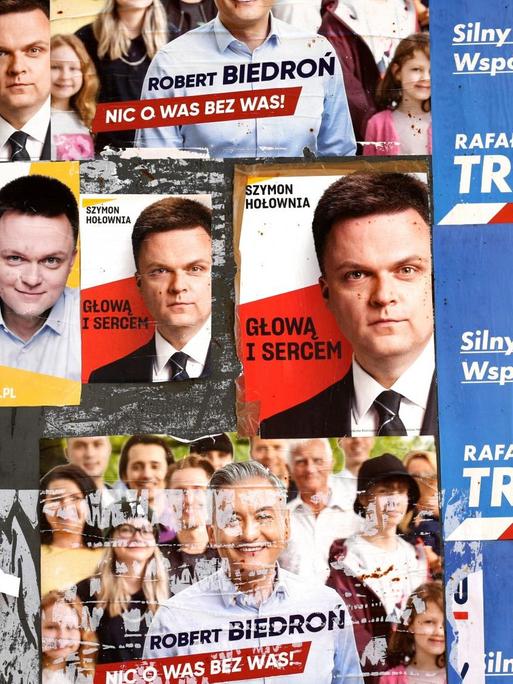 Wahlplakate in Polen zum ersten Durchgang der Präsidentenwahl 2020.
