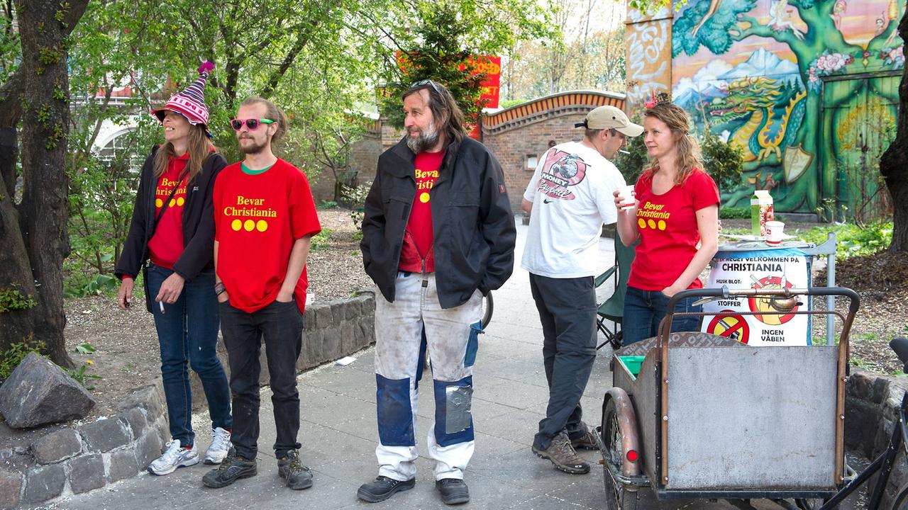 Bewohner der "Freien Stadt" Christiania in Kopenhagen 2011