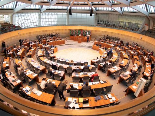 Blick in das Plenum des nordrhein-westfälischen Landtags.