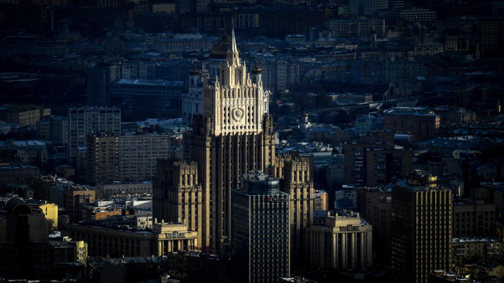 Das Luftbild zeigt das russische Außenministerium im November 2018.